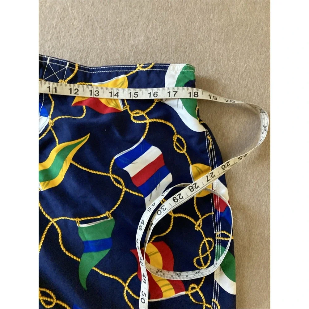 Vtg Polo Ralph Lauren Yacht Nautical Flags Swim Trunks Shorts Mens Sz XL Beach